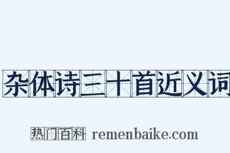 杂体诗三十首近义词是什么意思的图片
